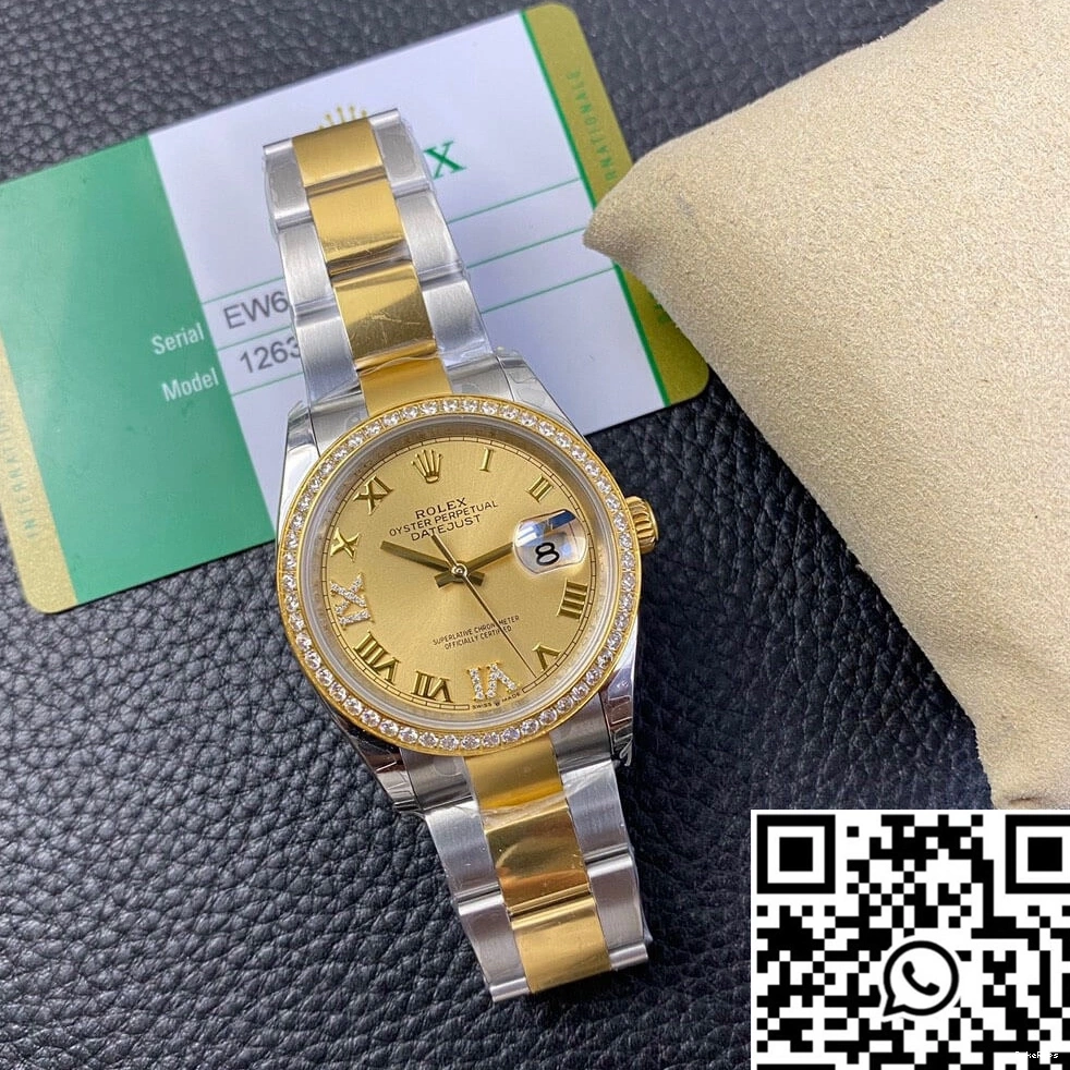 Rolex Datejust 126283 Factory Diamond Gold Dial EW 0720